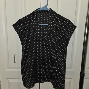 Ann Taylor Black and White Dot Blouse